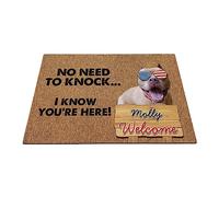 GOG Personnalisé, Chien Drôle avec des Lunettes De Soleil, Pas Besoin De Frapper, Je Sais Que Vous Êtes Ici Chien Paillasson De Bienvenue Tapis De Bain Absorbant Tapis De Porte 40X60Cm