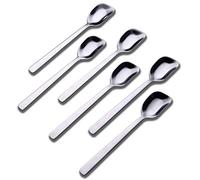 GoGeiLi Cuillères à yaourt en acier inoxydable, cuillères à gelato/crème glacée, cuillères à fruits, cuillères à dessert, 16,3 cm, lot de 6 pièces