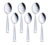 GoGeiLi Cuillères de service en acier inoxydable, contient 3 grandes cuillères de service et 3 cuillères à fente, 24.1cm set de service pour fête banquet buffet