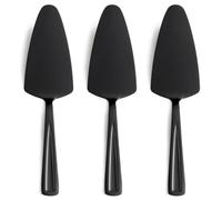 GoGeiLi Lot de 3 pelles à Tarte Noires en Acier Inoxydable 23,6 cm pour Pizza, pâtisserie, Fromage, Passe au Lave-Vaisselle