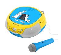 GOGEN Lecteur CD de karaoké, Bluetooth, port USB, microphone de karaoké, prise casque, lecteur de karaoké, jaune