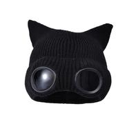 Goggle Beanie - Thermal Knitted Outdoor Cap, Integrated Lens Design