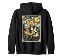 Gogh Hard Or Go Home Starry Night Peintre Classique Amusant Sweat à Capuche
