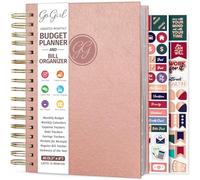 GoGirl Planificateur budgétaire et organisateur de factures mensuelles - Livre financier mensuel avec poches. Carnet de suivi des dépenses pour contrôler votre argent, couverture rigide compacte à