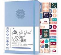 GoGirl Planificateur de Budget - Planificateur Financier Mensuel Agenda Livre de Budget. Journal de Suivi des Dépenses pour Contrôler votre Argent. Non Daté - 13.5x19cm, Durée de Vie 1 An - Bleu Clair