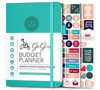 GoGirl Planificateur de Budget - Planificateur Financier Mensuel Agenda Livre de Budget. Journal de Suivi des Dépenses pour Contrôler votre Argent. Non Daté - 13.5x19cm, Durée de Vie 1 An - Turquoise