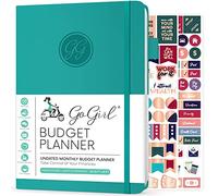 GoGirl Planificateur de Budget - Planificateur Financier Mensuel Agenda Livre de Budget. Journal de Suivi des Dépenses pour Contrôler votre Argent. Non Daté - 14.5x21cm, Durée de Vie 1 An - Turquoise