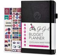 GoGirl Planificateur de Budget - Planificateur Financier Mensuel Agenda Livre de Budget. Journal de Suivi des Dépenses pour Contrôler votre Argent. Non Daté - 14.5x21cm, Durée de Vie 1 An - Noir