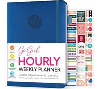 GoGirl Planificateur hebdomadaire - Planificateur horaire pour le travail et la vie avec fentes horaires - Agenda vertical pour la productivité quotidienne, A5 (bleu mystique)