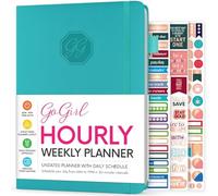 GoGirl Planificateur hebdomadaire - Planificateur horaire pour le travail et la vie avec fentes horaires - Agenda vertical pour la productivité quotidienne, A5 (turquoise)