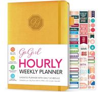 GoGirl Planificateur hebdomadaire - Planificateur horaire pour le travail et la vie avec fentes horaires - Agenda vertical pour la productivité quotidienne, A5 (jaune ambre)