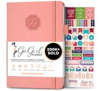 GoGirl Planner Pour Femmes - Agenda Hebdomadaire Format A5, Journal Des Objectifs et Agenda Pour Améliorer la Gestion Du Temps. Non Daté - Commence à n'importe Quel Moment, Dure 1 An - Pêche Rose