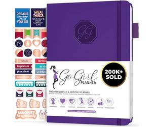 GoGirl Planner Pour Femmes - Agenda Hebdomadaire Format Compact, Journal Des Objectifs et Agenda Pour Améliorer la Gestion Du Temps. Non Daté - Commence à n'importe Quel Moment, Dure 1 An - Violet