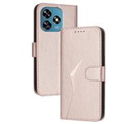 GOGME Coque avec Fermeture Magnétique pour Oukitel C51 - Étui Portefeuille, Support Multi-Angle et Protection Totale - Or Rose