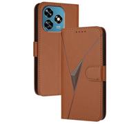 GOGME Coque avec Fermeture Magnétique pour Oukitel C51 - Étui Portefeuille, Support Multi-Angle et Protection Totale - Marron