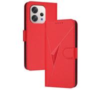GOGME Coque avec Fermeture Magnétique pour Vivo V70 5G - Étui Portefeuille, Support Multi-Angle et Protection Totale - Rouge
