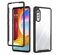 GOGME Coque Compatible avec LG Velvet 5G/4G, Housse de Transparente PC Doux Silicone Bumper Full Body Protection, Étui de Antichoc Antipoussière pour LG Velvet 5G/4G, Noir