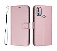 GOGME Coque Portefeuille Design Classique pour Motorola Moto E20 / E30 / E40, Fermeture Magnétique RFID Bloquant, Etui Antichoc, Flip Housse avec Support - Rose