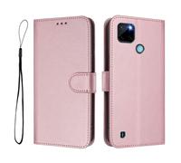 GOGME Coque Portefeuille Design Classique pour Realme C21Y / C25Y, Fermeture Magnétique RFID Bloquant, Etui Antichoc, Flip Housse avec Support - Rose