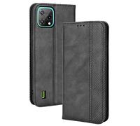 GOGME Coque pour Blackview A55 Etui, Cuir Premium PU + TPU Housse Folio Flip Case, Cover Portefeuille ave ID Carte de Crédit Slot Fermeture Magnétique, Noir