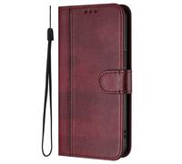 GOGME Coque pour Fairphone 6 - Étui en Cuir TPU Élégant avec Fonction Portefeuille, Fermeture Magnétique, Protection Complète Housse, Rouge
