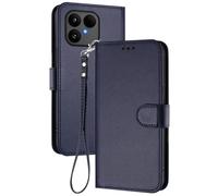 GOGME Coque pour Fairphone 6, Étui Housse Portefeuille en Cuir Premium avec Fermeture Magnétique, Porte-Cartes, Support et Dragonne - Bleu