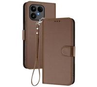 GOGME Coque pour Fairphone 6, Étui Housse Portefeuille en Cuir Premium avec Fermeture Magnétique, Porte-Cartes, Support et Dragonne - Marron