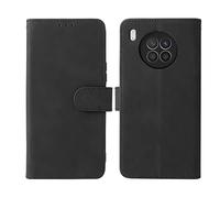 GOGME Coque pour Huawei Nova 8i / Honor 50 Lite, Cuir Premium Housse Folio Flip Case, PU + TPU FILP Etui, Flip Cover Portefeuille ave ID Carte de Crédit Slot Fermeture Magnétique, Noir