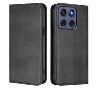 GOGME Coque pour Motorola Edge 60, Étui Portefeuille en Cuir avec Protection RFID, Housse de Protection avec Support et Fentes pour Cartes - Noir