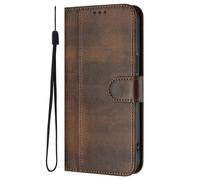 GOGME Coque pour Motorola Moto G57 Power - Étui en Cuir TPU Élégant avec Fonction Portefeuille, Fermeture Magnétique, Protection Complète Housse, Marron