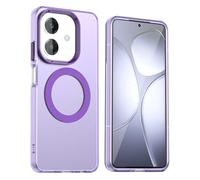 GOGME Coque pour Oppo A40 4G, Compatible avec MagSafe, Etui Silicone TPU + Résistante aux Chocs PC, Étui Housse Antichoc à Dos Translucide Mat - Violet