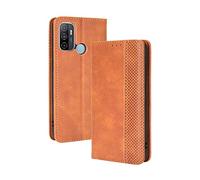 GOGME Coque pour Oppo A53s / Oppo A53 Etui, Cuir Premium Housse Folio Flip Case, PU + TPU FILP Coque, Flip Cover Portefeuille ave ID Carte de Crédit Slot Fermeture Magnétique, Brown