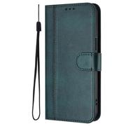 GOGME Coque pour Oppo A5X 4G / 5G - Étui en Cuir TPU Élégant avec Fonction Portefeuille, Fermeture Magnétique, Protection Complète Housse, Vert foncé