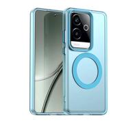 GOGME Coque pour Oppo Reno 15F 5G/4G | Reno 15 FS 5G/4G, Compatible avec MagSafe, Etui Silicone TPU + Résistante aux Chocs PC, Étui Housse Antichoc à Dos Translucide Mat - Bleu