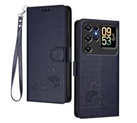 GOGME Coque pour Oukitel C62 / C62 Pro - Chat Mignon Embossé en Cuir Portefeuille Antichoc Étui Housse avec Emplacements pour Cartes/Blocage RFID/Fonction Support, Bleu