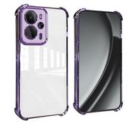GOGME Coque pour Realme 14T 5G Coins Renforcés Étui avec Film Camera Housse/TPU Anti - Rayures Antichoc Souple Claire Design - Violet