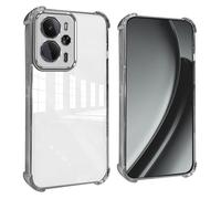 GOGME Coque pour Realme 14T 5G Coins Renforcés Étui avec Film Camera Housse/TPU Anti - Rayures Antichoc Souple Claire Design - Argent