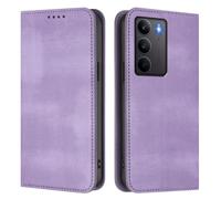 GOGME Coque pour Realme 14X 5G, Étui Portefeuille en Cuir avec Protection RFID, Housse de Protection avec Support et Fentes pour Cartes - Violet