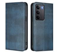 GOGME Coque pour Realme 14X 5G, Étui Portefeuille en Cuir avec Protection RFID, Housse de Protection avec Support et Fentes pour Cartes - Bleu