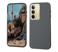 GOGME Coque pour Realme 14X 5G Étui [Protection Cadre Caméra] + Texture Imitation Cuir Housse/Antidérapant avec Design Ultra-Mince - Gris