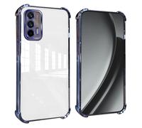 GOGME Coque pour Realme GT 5G Coins Renforcés Étui avec Film Camera Housse/TPU Anti - Rayures Antichoc Souple Claire Design - Bleu