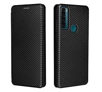 GOGME Coque pour TCL 20 SE Magnétique Portefeuille Etui, Anti-Scratch PC Panneau + Protecteur Intérieur en TPU Aux Chocs Housse avec Carte Fentes/Anneau Stand. Noir