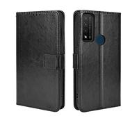 GOGME Coque pour TCL 20R 5G (TCL 20 R 5G) Etui Portefeuille, Magnétique Premium Cuir PU/TPU Flip Case Cover, Antichoc Housse avec Carte Fentes/S tand Fonction. Noir