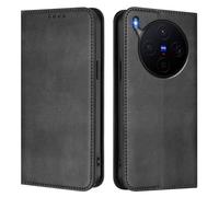 GOGME Coque pour Vivo X300, Étui Portefeuille en Cuir avec Protection RFID, Housse de Protection avec Support et Fentes pour Cartes - Noir