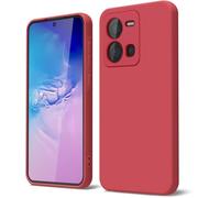 GOGME Coque pour Vivo Y35 / Y22 / Y22s Étui avec Doublure en Microfibre Anti-Rayures Liquide Silicone Housse Antichoc Protection Souple TPU Case, Rouge