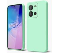 GOGME Coque pour Vivo Y35 / Y22 / Y22s Étui avec Doublure en Microfibre Anti-Rayures Liquide Silicone Housse Antichoc Protection Souple TPU Case, Vert Clair