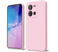 GOGME Coque pour Vivo Y35 / Y22 / Y22s Étui avec Doublure en Microfibre Anti-Rayures Liquide Silicone Housse Antichoc Protection Souple TPU Case, Rose
