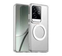 GOGME Coque pour Xiaomi Poco F7 5G, Compatible avec MagSafe, Etui Silicone TPU + Résistante aux Chocs PC, Étui Housse Antichoc à Dos Translucide Mat - Blanc
