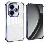 GOGME Coque pour Xiaomi Redmi 13 4G / Poco M6 4G Coins Renforcés Étui avec Film Camera Housse/TPU Anti - Rayures Antichoc Souple Claire Design - Bleu