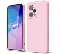 GOGME Coque pour Xiaomi Redmi Note 12 Pro+ Plus 5G Étui avec Doublure en Microfibre Anti-Rayures Liquide Silicone Housse Antichoc Protection Souple TPU Case, Rose